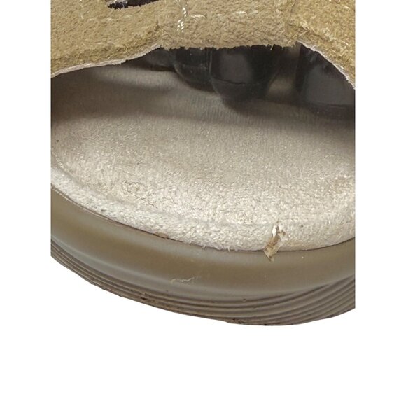 Skechers Parallel Dark Natural Tan Trapezoid Wedge Heel Suede Leather Sz 9 M - Picture 10 of 10